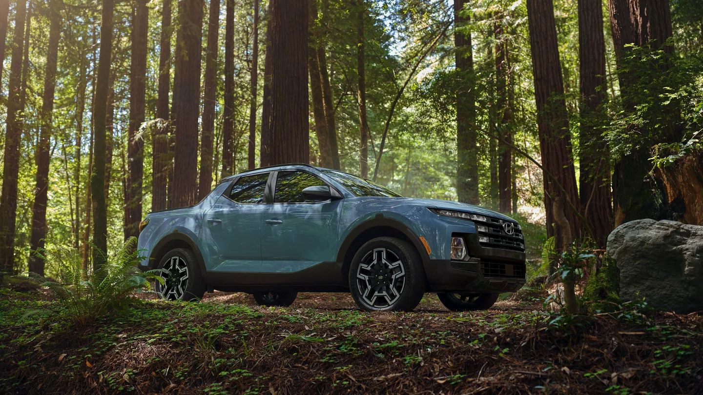 2025 Hyundai Santa Cruz in the forest