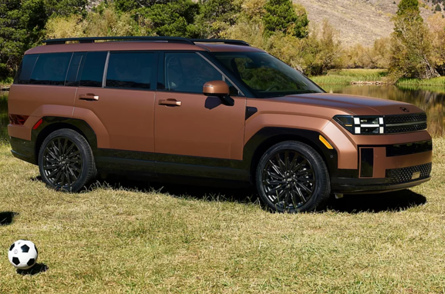 2026 Hyundai Santa Fe parked outside on grass