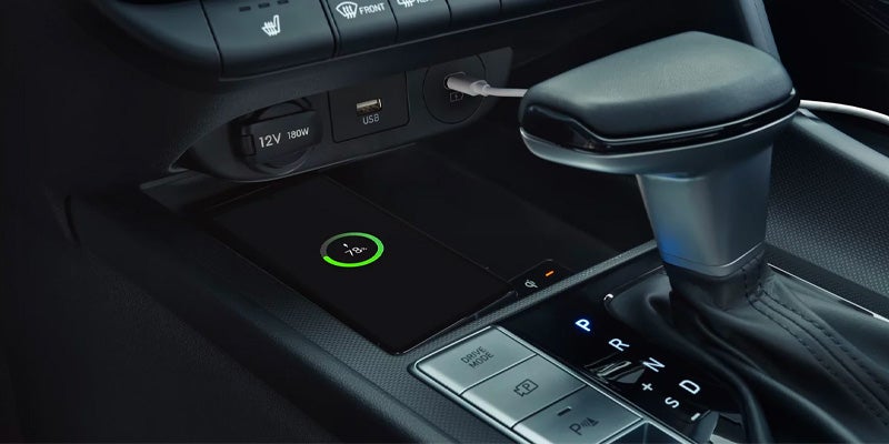 2026 Hyundai Elantra center console with wireless charging pad