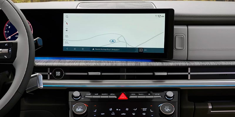 2026 Hyundai Santa Fe infotainment touchscreen and dashboard controls