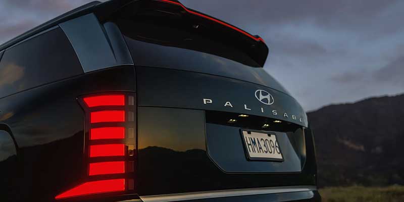 Hyundai Palisade rear taillight detail showcasing modern exterior styling.