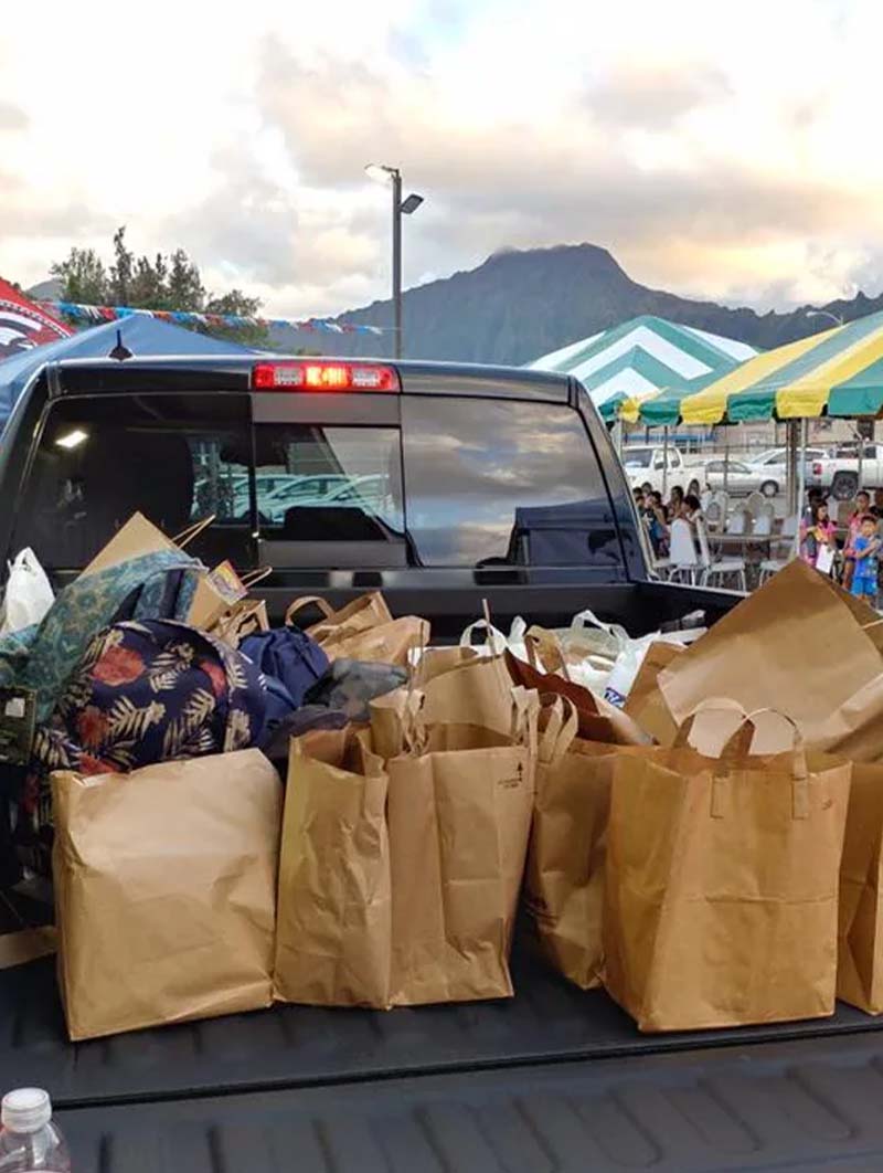 Peter's Special Project Donations in truck